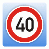 Höchstgeschwindigkeitsaufkleber "40 km/h"