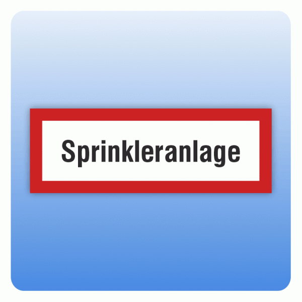 Feuerwehrzeichen Sprinkleranlage nach DIN 4066