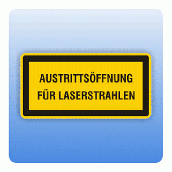 Laserkennzeichen Austrittsöffnung Laserstrahlen