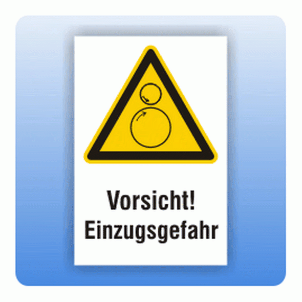 Kombi Warnschild Vorsicht Einzugsgefahr