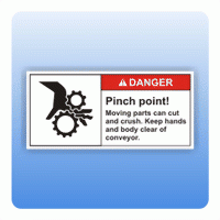 Sicherheitszeichen Pinch point (ANSI Z535) Aufkleber