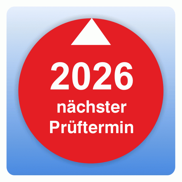 Prüfplakette 2026_Nächste Prüfung m. Pfeil auf Monat