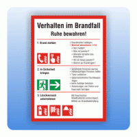 Aufkleber Verhalten im Brandfall