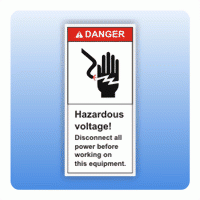 Sicherheitszeichen Hazardous voltage (ANSI Z535) Aufkleber