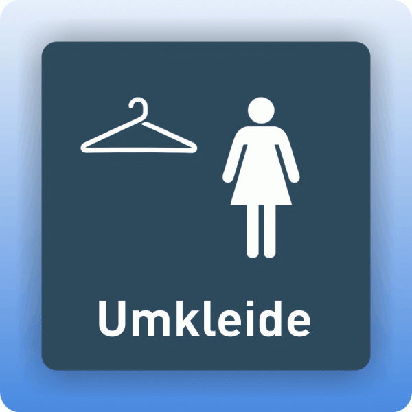 Aufkleber Symbolschild Umkleide Damen dezent