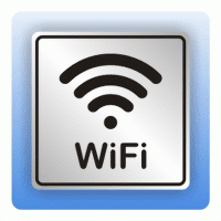 Symbolschild mit Piktogramm WiFi WLAN aus Alu