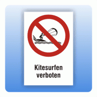 Kombi Verbotsschild Kitesurfen verboten