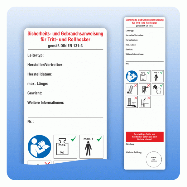 Tritt- und Rollhocker Sicherheits- und Gebrauchsanweisung