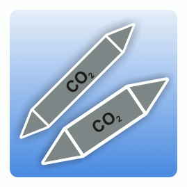 Fliessrichtungspfeil CO2 nach DIN 7396-1