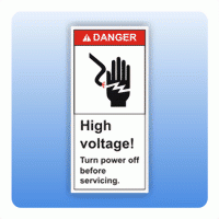 Sicherheitszeichen High voltage (ANSI Z535) Aufkleber