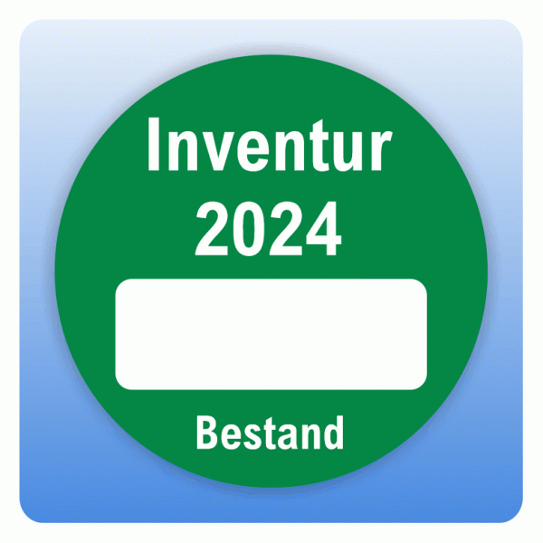 Inventur-Aufkleber Inventur 2024 Bestand mit Freifeld