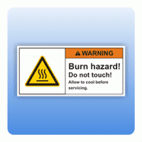 Sicherheitszeichen Burn hazard (ANSI Z535) Aufkleber