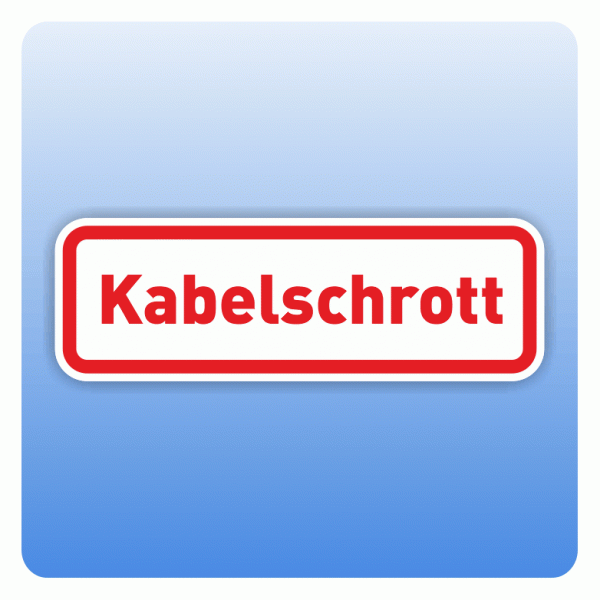 Wertstoffzeichen Kabelschrott, umrandet