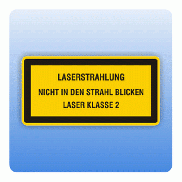 Laserkennzeichen Laserstrahlung Klasse 2