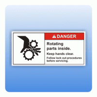 Sicherheitszeichen Rotating parts inside (ANSI Z535) Aufkleber