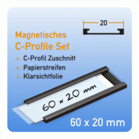 Magnetisches Lagerschild, C-Profile Set (60 x 20 mm)