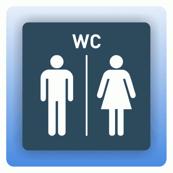 Aufkleber Symbolschild WC Damen und Herren dezent