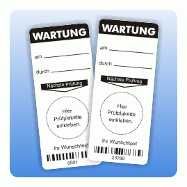 Grundetikett Wartung mit Barcode