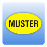 Qualitätssicherung Aufkleber "MUSTER" oval in gelb
