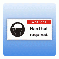 Sicherheitszeichen Hard hat required (ANSI Z535) Aufkleber