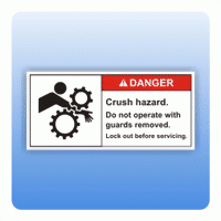 Sicherheitszeichen Crush hazard (ANSI Z535) Aufkleber