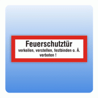 Aufkleber Feuerwehrzeichen Feuerschutztür verstellen verboten nach DIN 4066