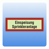 Feuerwehrzeichen Einspeisung Sprinkleranlage nach DIN 4066