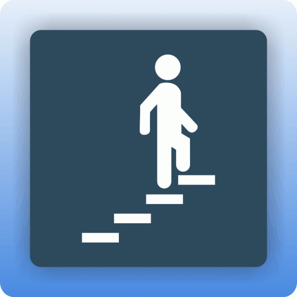 Aufkleber Symbolschild Treppe aufwärts dezent