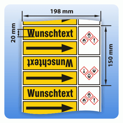 Rohrkennzeichnungsband Gase GHS