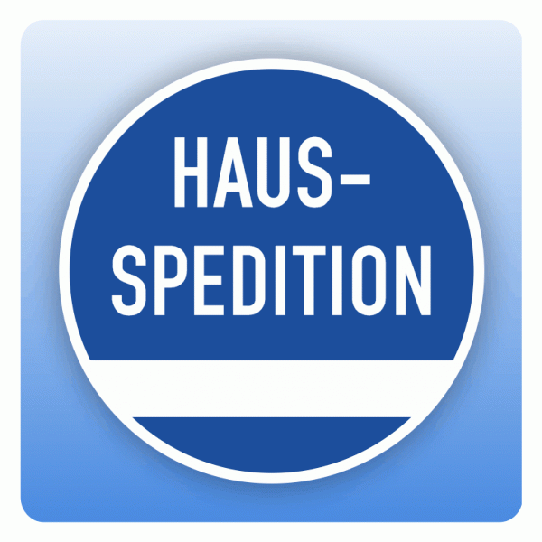 Versandaufkleber Hausspedition