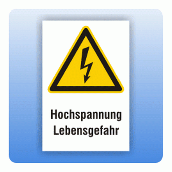 Kombi Warnschild Hochspannung Lebensgefahr | Kombi Warnschilder ...