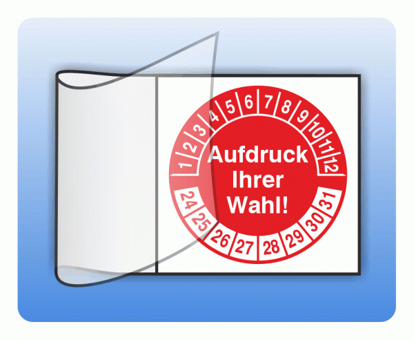 Kabelprüfplakette Aufdruck frei wählbar