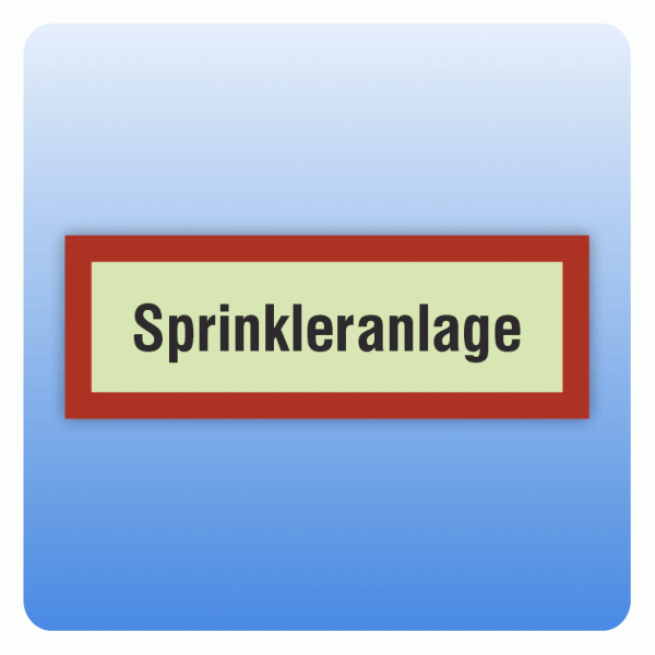 Feuerwehrzeichen Sprinkleranlage nach DIN 4066