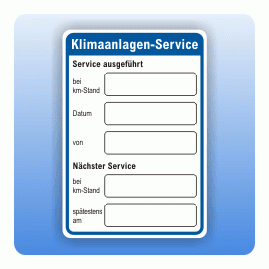 Serviceaufkleber Klimaanlagen-Service