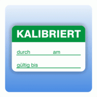 Qualitätssicherung Aufkleber "Kalibriert durch" 25x40 mm in grün