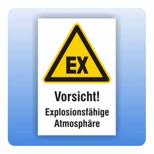 Kombi Warnschild explosionsfähige Atmosphäre