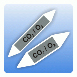 Fliessrichtungspfeil CO2 / O2 nach DIN 7396-1