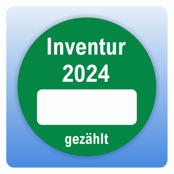 Inventur-Aufkleber Inventur 2024 gezählt mit Freifeld