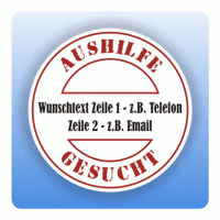 Aufkleber Aushilfe gesucht rund