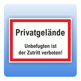 Aufkleber Privatgelände