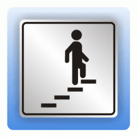 Symbolschild mit Piktogramm Treppe aufwärts aus Alu