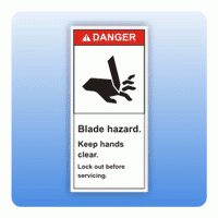 Sicherheitszeichen Blade hazard (ANSI Z535) Aufkleber