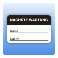 Qualitätssicherung Aufkleber "Nächste Wartung Name" 25x40 mm in schwarz