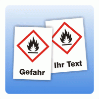 Flamme (GHS02) mit Signalwort Aufkleber