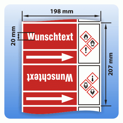 Rohrkennzeichnungsband Gruppe 2: Wasserdampf GHS