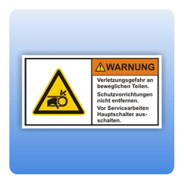 Sicherheitszeichen Verletzungsgefahr (ISO 3864-2) Aufkleber | Maschinen ...