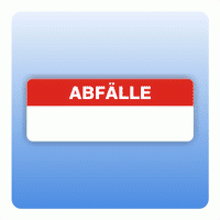 Qualitätssicherung Aufkleber "Abfälle" 15x40 mm in rot