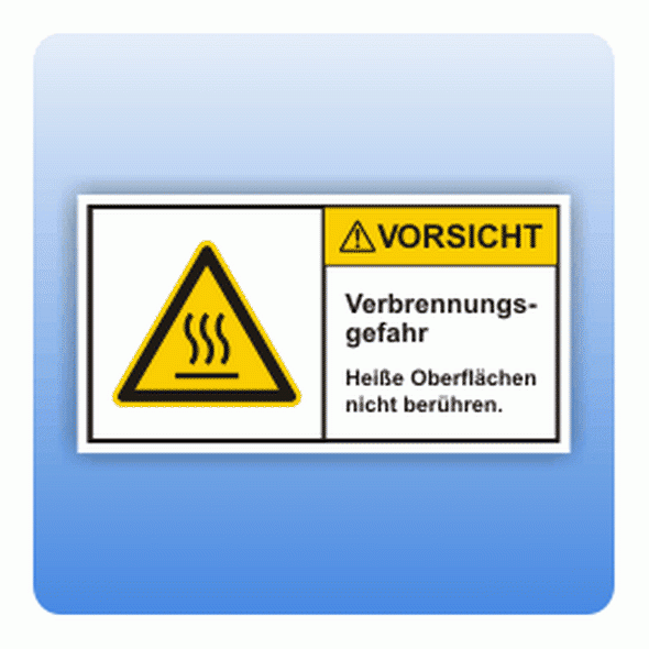 Sicherheitszeichen Verbrennungsgefahr (ISO 3864-2) Aufkleber