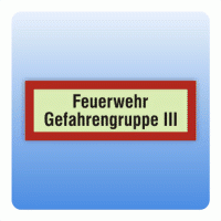 Feuerwehrzeichen Feuerwehr Gefahrengruppe III nach DIN 4066