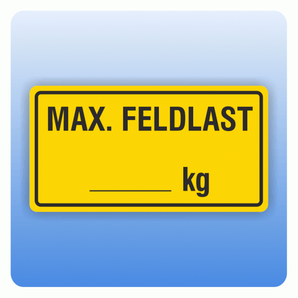 Aufkleber Regalbeschriftung max. Feldlast